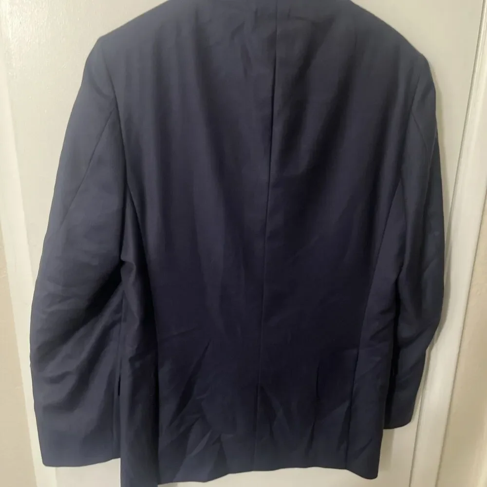 Jos A Bank Reserve 41L Blazer Sport Coat Navy Italian Cerruti Wool Made in USA